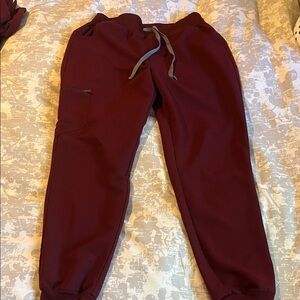 Figs Burgundy Technical Bottoms Scrubs Size Medium